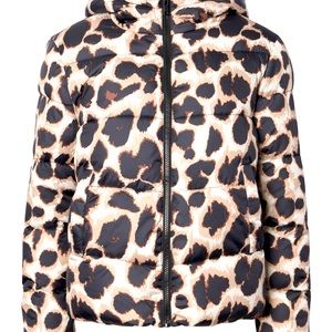 PIECES puffer leopard print size medium